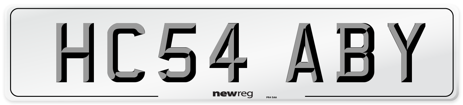 HC54 ABY Number Plate from New Reg